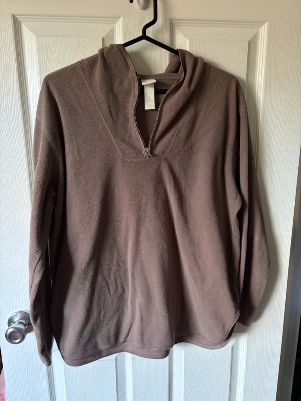 H&M Mauve Fleece Quarter-Zip Pullover